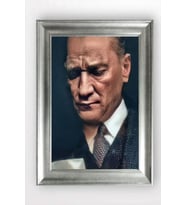 Gümüş Çerçeveli Atatürk Tablo cv777
