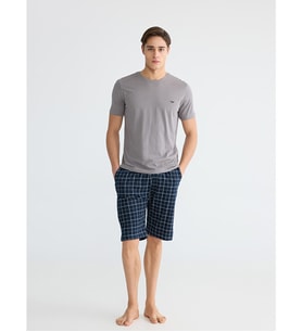 LC WAIKIKI Lacivert Standart Kalıp Erkek Şortlu Pijama Takımı