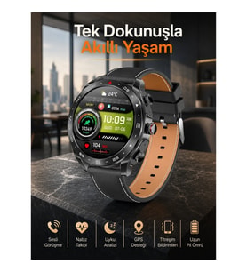 Mey İthalat® Akıllı Saat Nabız Ölçer Uyku Takibi Sesli Görüşme Bildirim Görme