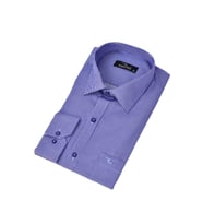 Erkek Çizgili Klasik Tek Cepli Uzun Kol Gömlek BGL-ST04553 (Saks)
