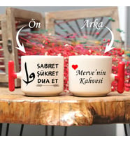 Tasavvuf Temalı Sabret Şükret Dua Et Tasarımlı Kişiye Özel T Kupa Bardak