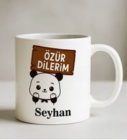 BK Gift Kişiye Özel Özür Dilerim Tasarımlı Beyaz Kupa Bardak, Özür Dileme Hediyesi