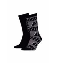 Puma Desenli Çorap (2'li Paket) 90745201 SİYAH