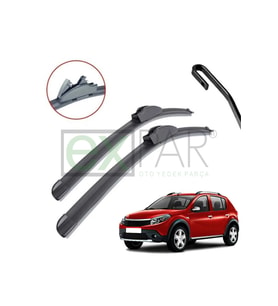 DACİA SANDERO ÖN CAM SİLECEK SÜPÜRGESİ TAKIMI 2008 - 2012 MODEL SANDERO STEPWAY ÖN SİLECEK