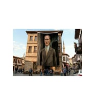 Takım Elbise Gazi Mustafa Kemal Atatürk Poster Bayrak Premium Raşel Kumaş ATA55