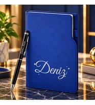 BK Gift Kişiye Özel 374 Termo Deri Tarihli Ajanda & Siyah Touch Pen Tükenmez Kalem-3