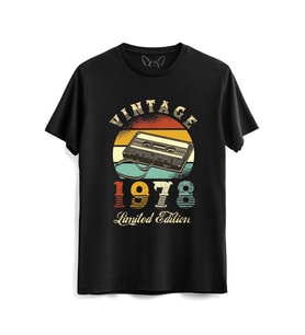 Vintage 1978 Limeted Edition Siyah Tshirt