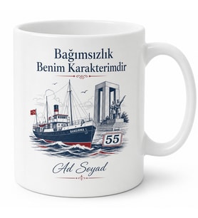 Samsun Plakalı Bandırma Vapuru Atatürk Onur Anıtı Kurtuluş Kupa Bardak Hediye