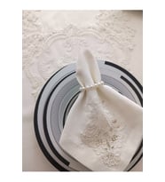 Eces Design Demet Ekru 12 Kişilik 26 Parça Fransız Dantelli Çeyizlik Yemek Masa Örtüsü Seti Runner Takımı