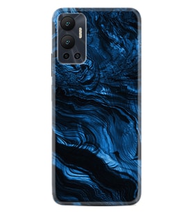 Infınix Hot 12 Kılıf Resimli Desenli Baskılı Silikon Blue MArble 1379
