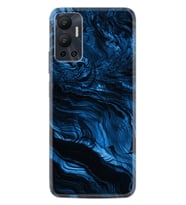 Infınix Hot 12 Kılıf Resimli Desenli Baskılı Silikon Blue MArble 1379