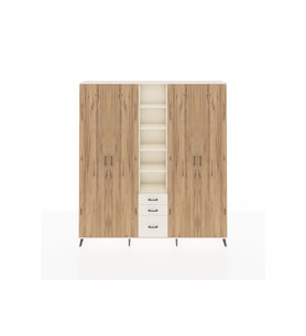 Arges Dolap 17 Raflı 3 Çekmeceli 4 Kapaklı 220x30x243 Aytaşı-Çam/Aytaşı