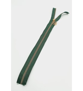 Angel Çanta Aksesuar Başlıklı Fermuar 40 Cm Light Gold Metal Zümrüt Yeşili