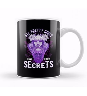 All Pretty Girls Have Dark Secrets Emo Goth   Kupa Bardak Porselen