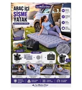 MG Marvel R Otomobil Arka Koltuk Şişme Yatak Elektrikli Pompa Tamir Kiti Çantalı Seyahat Seti