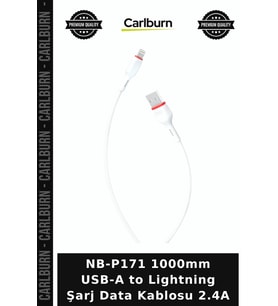 NB-P171 1000mm USB-A to Lightning Şarj Data Kablosu 2.4A Elektronik Parça Cihaz Bağlantısı