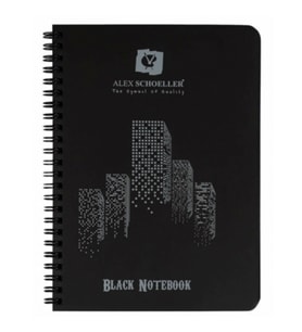 Alex Schoeller Spiralli Defter Plastik Kapak Siyah 60 YP A5 100.05