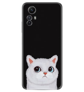 Xiaomi Redmi Note 12S Kılıf Resimli Desenli Silikon Platinium Series White Cat 1835