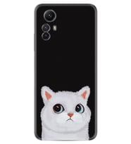 Xiaomi Redmi Note 12S Kılıf Resimli Desenli Silikon Platinium Series White Cat 1835