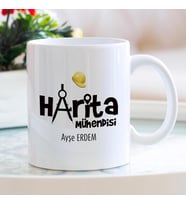 Harita Mühendisi isme özel Meslek kupa bardak