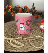 Pembe Kardan Adam Desenli Seramik Kupa/Bardak