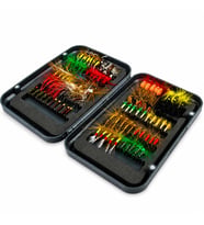 Valkyrie 100 Parça Yapay Sinek İğne Seti Fly Fishing Kutulu Alabalık Balıkçılık Tüylü Sahte Yem