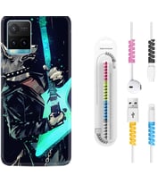 Vivo Y11S Y21S Y20 Y20S Y70 Kılıf Kablo Koruma Spiral Silikon Dog Guitar 1789