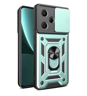 Newface Xiaomi Redmi Note 13 Pro Plus Kılıf Pars Lens Yüzüklü Silikon - Yeşil
