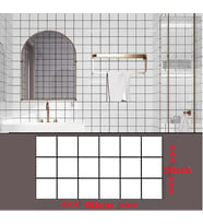 60x30cm Parlak Siyah Çizgili Beyaz Kare Yapışkanlı Karavan Prefabrik Banyo Wc Duvar Kaplama Paneli