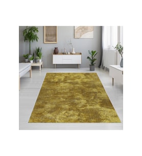 Rovigo Home Dijital Baskı Yıkanabilir Kaymaz Taban Salon Halısı RVG1191 80x200 cm (Sarı)