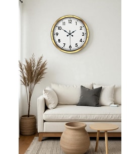 River World Duvar Saati 40 cm Metal Dekoratif ve Modern  Gold