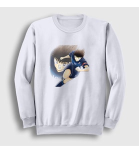Presmono Unisex Beyaz Futbol Anime Kaptan Captain Tsubasa Sweatshirt 320898tt
