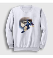Presmono Unisex Beyaz Futbol Anime Kaptan Captain Tsubasa Sweatshirt 320898tt