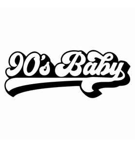 90's Baby Araba Sticker siyah 19x7 CM (Siyah)