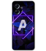 Redmi Note 12 4G Kılıf HD Desen Baskılı Kılıf - Dark Neon Yaprak A Harfi