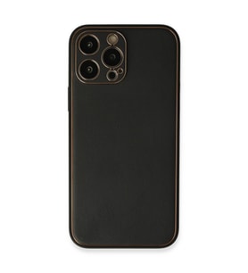 İphone 13 Kılıf Co Deri Kapak - Siyah