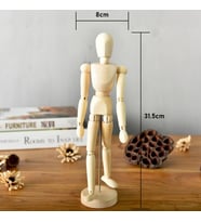 İnsan Figürlü Ahşap Model Manken Resim Ressam Eğitimi Tahta Adam 30cm
