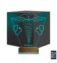 Luvivia Doktor Tıp Logo Kişiye Özel 3D Lamba - Masa Gece Lambası
