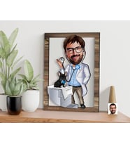 BK Gift Kişiye Özel Veteriner Hekim Karikatürlü 3D Ahşap Tablo, Sevgiliye Hediye, Arkadaşa Hediye, Yıl Dönümü Hediyesi, Doğum Günü Hediyesi-1