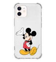 Apple iPhone 12 Uyumlu Köşe Korumalı Antişok  Kapak Mickey Mouse Tasarımlı Şeffaf  Kılıf