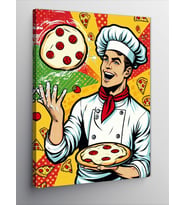 Kanvas Tablo Pizza Yapan Şef