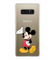 Samsung Galaxy Note 8 Kapak Mickey Mouse Tasarımlı Şeffaf Silikon Kılıf