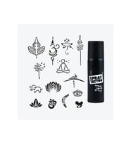 Goa City Pack Spray Tattoo Geçici Dövme Seti 14 Desen 1 Siyah Sprey