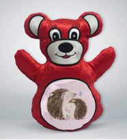 BK Gift Sevimli Kirpi Tasarımlı Kırmızı Ayıcık Yastık-4