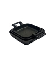 Granıt Kaplama Kare Sahan 3'lü Set, 18-20-22 cm, dayanıklı ve şık tasarım