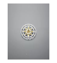 Modern Lotus Desenli Beyaz-Gold Ayna Pleksi Dekoratif Duvar Saati - Sessiz Mekanizma (Beyaz - Gold)