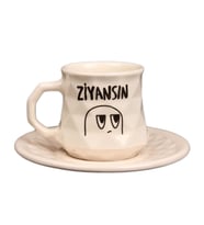 BEYAZ KRİSTAL ZİYANSIN TASARIM TÜRK KAHVESİ FİNCANI (Karışık)