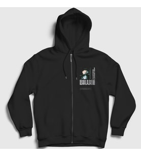 Presmono Unisex Siyah Drake Certified Lover Boy Fermuarlı Kapüşonlu Sweatshirt 420463tt
