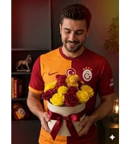 Mumelia Adanmış Hayatlar - Doğal Soya Taraftar Mum Buketi - Sarı-Kırmızı