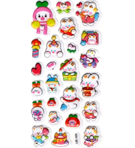 Sticker Kabartmalı Stiker Defter Planlayıcı Etiket (Lde009)-19x9cm - Tavşan Partisi